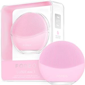 FOREO LUNA mini 3 Spazzola pulizia viso - Compatto - Massaggio viso hi-tech, silicone ultraigienico - Pulizia semplice - Detergente viso hi-tech - Collegabile tramite app - Pearl Pink