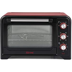 Girmi FE30 Forno Elettrico, 1600 W, Ventilazione, Luce interna, Griglia Inox, Funzioni di cottura, Base, Grill, Combinata, Accessori inclusi, Nero/Rosso