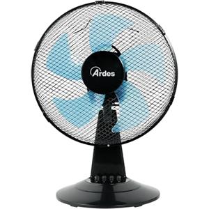 Ardes - AR5ST30N Ventilatore da Tavolo STEELO 30N 5 Pale - Ventilatore da tavolo 30 cm Oscillante con Inclinazione Regolabile - Ventilatore 3 Velocità Silenzioso
