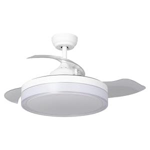 LEDKIA LIGHTING TECHBREY Ventilatore da Soffitto Silenzioso Caicos Bianco 106cm Motore DC