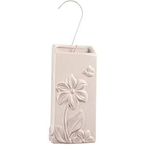 montemaggi Umidificatore da Termosifone in Ceramica Rettangolare Bianco Anticato Fiore con Ape 9X4X19cm