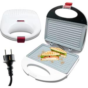 MAKA change your life quality Bistecchiera Elettrica Portatile 750W Antiaderente Piastre Facili da Pulire Indicatori Temperatura Tostiera 20 x 11 cm Apertura a 100° Barbecue per Panini Sandwiches Toast (Small)