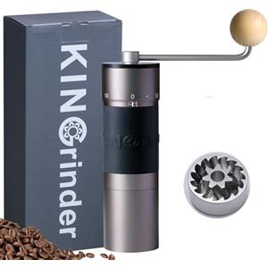 KINGrinder K6 - Macinacaffè manuale con 200 gradi di macinazione regolabile per aeropress, French Press, Drip, Espresso, capacità 35 g