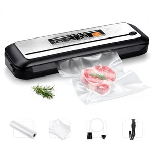 INKBIRD Macchina Sottovuoto Alimenti Professionale Versione Aggiornata, PowerVac 6-in-1 Automatica Sigillatore sottovuoto per Cibo Fragile, Alimenti Secci e Umidi, 80Kpa Potente Aspirazione, Spia LED