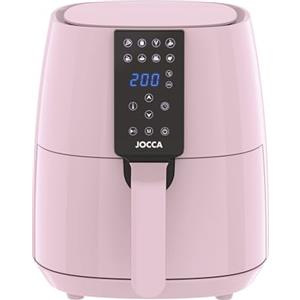 JOCCA - Friggitrice ad Aria Calda da 3,8 litri Linea Sweet Color Rosa| Friggitrice Senza Olio| Air Fryer| Timer| Temperatura Regolabile| Potenza di 1450W| Schermo LED Tattile| Risparmio Energetico