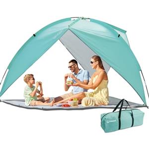 Tilenvi Tenda Familiare da Spiaggia, Parasole per 2-3 Persone, Protezione UV 50+ per Mare Portatile, Istantanee per Vacanza, Campeggio, Pesca, Picnic 2024