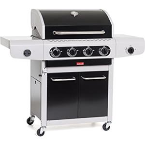 Barbecook barbecue a Gas Siesta 412 Black Edition, con Mobile e sportelli e portabombole Esterno, 132x56x118cm