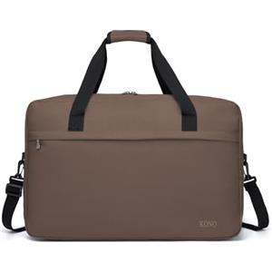 Kono 40x20x25cm Borsa da Viaggio Leggero Palestra Borsone da Viaggio con Tracolla (Marrone)