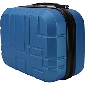 R.Leone Valigia da 1 pezzo Fino a Set 4 Trolley Rigido grande, medio, bagaglio a mano e beauty case 4 ruote in ABS 611 (XS Borsetta Beauty Case, Azzurro)