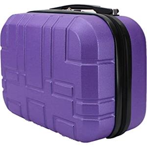 R.Leone Valigia da 1 pezzo Fino a Set 4 Trolley Rigido grande, medio, bagaglio a mano e beauty case 8 ruote in ABS 611 (XS Borsetta Beauty Case, Viola)