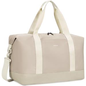 ECOHUB Bagaglio a Mano Easyjet 45x36x20, 30L Borsa Pieghevole da Viaggio, Borsone Palestra Uomo Donna con Tasca Impermeabile, borsa sportiva grande, Borse Aereo, Brevetto Pendente(Beige)