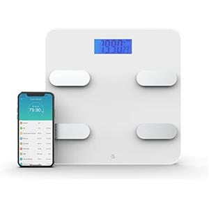 WottoCare - Bilancia Pesapersone Digitale Smart | Controllo del Peso e Display Digitale | 18 Misure Essenziali | Multi-User Capable | Sincronizzazione e Compatibilità | Bianco | Vetro Temperato.