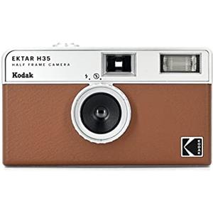 KODAK EKTAR H35 - Fotocamera semi-formato, 35 mm, riutilizzabile, senza messa a fuoco, leggera, facile da usare (marrone) (pellicola e batteria AAA non sono inclusi)