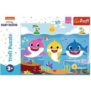 Trefl 18284 Baby Shark, Unterwasserwelt der Haare 30 Elemente-Buntes Puzzle mit Helden der Märchen, Nickelodeon, Kreative Unterhaltung, Spaß für Kinder ab 3 Jahren, Colorful, Small