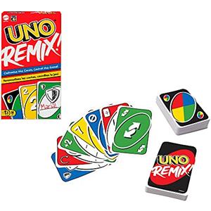 Mattel Games- UNO Versione Remix, Personalizza Le Carte e Vinci, Gioco di Carte per la Famiglia e Bambini 7+Anni, GXD71