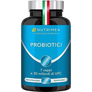 Plastimea Probiotici | Flora Intestinale e Intima | Complesso di Fermenti Lattici con Vitamina D | 7 Ceppi Batterici | Fino a 30 Miliardi di UFC/giorno | 30 Capsule Gastroresistenti | Nutrimea
