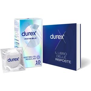 Durex Kit Durex Invisible Extra Sottili, 10 Preservativi + Libro delle Risposte Durex