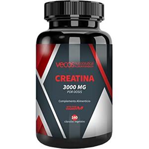 VECOS NUCOCEUTICAL A LUXURY FOR HEALTH Creatina Monoidrato Pura da 3000 mg per Dose per Aumentare Rendimento, Forza e Massa Muscolare | Integratore Sportivo per Aumentare Resistenza e Rendimento Muscolare | 160 capsule vegetali