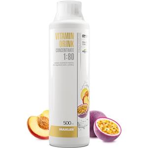 Maxler Vitamina Drink Concentrate 1:80 - Maracuja di pesca - 500 ml - Combinazione altamente concentrata di vitamine del gruppo B, niacina, magnesio e L-carnitina - 55 porzioni di vitamina - Piacevole