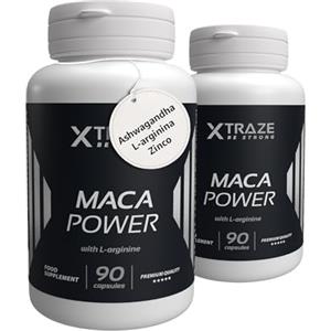 xtraze Capsule di radice di Maca Rossa con Ashwagandha, L-citrullina, Arginina, Zinco, Selenio e Vitamina D3 per migliorare le prestazioni sportive, 90 capsule di XTRAZE