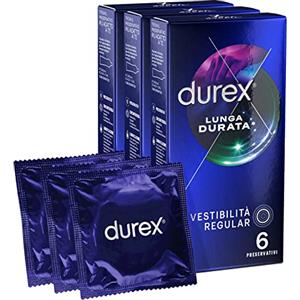 Durex Settebello Lunga Durata, Preservativo Ritardante per Lui, 18 Profilattici Lubrificati