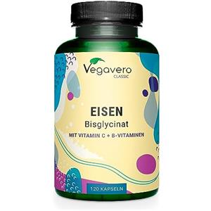 Vegavero Integratore FERRO 30mg | con Vitamina C, Acido Folico, B12, B2, B6 | Anemia, Mestruazioni, Stanchezza, Difese Immunitarie | Senza Additivi | Vegan | Vegavero®