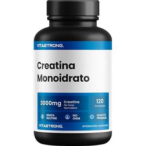 Vitastrong. Creatina Monoidrato SOLO 100% CREAPURE® | Vitastrong Creatina in Compresse | Fine e Solubile | per Sviluppo Massa Muscolare e Preworkout