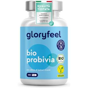 Gloryfeel Probiotici Fermenti Lattici Bio, 180 Capsule, con 21 Ceppi Batterici Vivi e Inulina Bio, 20 Miliardi CFU, Integratore per la Salute della Flora Intestinale, senza Lattosio