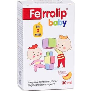 Omegor FERROLIP Baby | 30 ml | Integratore di Ferro Bisglicinato Chelato | Alta Biodisponibilità e Tollerabilità Gastrointestinale | Gusto Pesca | Dosaggio Sicuro e Pratico