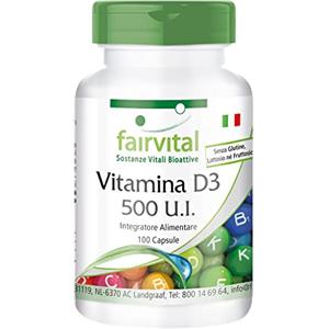 Fairvital | La vitamina D3 500 UI - MASSA per 100 giorni - alto dosaggio - 100 caps - colecalciferolo