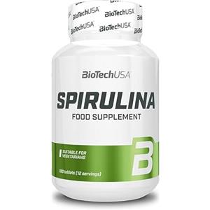 BioTechUSA Spirulina | Ricca di vitamine e proteine | 3600 mg di dose giornaliera | Adatta a varie diete | 100 compresse