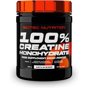 Scitec Nutrition 100% Creatine Monohydrate - Vegan - 3 g per porzione - Incremento delle prestazioni per allenamenti ad alta intensità - 300 g, non aromatizzato