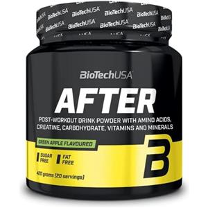 BioTechUSA After | Bevanda in polvere post-allenamento aromatizzata | con aminoacidi, creatina, vitamine e minerali | senza zucchero | 420 g | Mela Verde