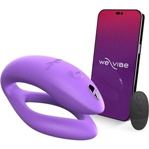 We-Vibe Sync O Vibratore di coppia - Sex toy vibrante a C con telecomando per donne - Controllato tramite app - Stimolazione del punto G e del clitoride - Resistente all'acqua e ricaricabile - viola