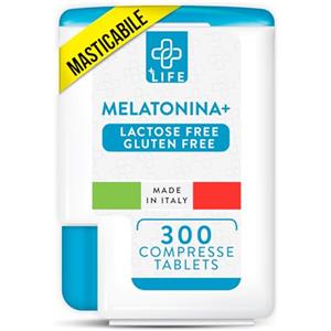 +LIFE Melatonina Per Dormire Meglio 300 Compresse PiuLife® Caramelle Melatonina Pura 1mg Per Cpr, Integratori Per Dormire, Allevia Jet Lag, Melatonina Forte Sonno zZZ Come Sonniferi Melat. Pocket +LIFE