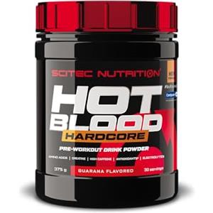 Scitec Nutrition Hot Blood Hardcore, Bevanda pre-allenamento in polvere con aminoacidi e creatina, 375 g, Guaranà
