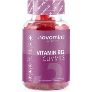 Novomins Vitamina B12 1000mcg - Vitamina B Complex con Vitamina C, B6, B2, B1, Biotina, Niacina - Formula Vegana - Senza Glutine Orsetti Gommosi - Masticabile Vitamina B 12 per Adulti - 60 Gommose - Novomins