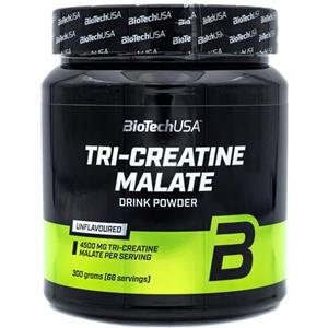 BioTechUSA Tri-Creatine Malate | 4500mg Tripla Creatina Composta | Senza glutine | per migliorare le prestazioni fisiche negli allenamenti ad alta intensità, 300 g, Non Aromatizzato