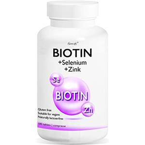 Line@Diet BIOTIN Line@ | 180 compresse - 6 mesi di trattamento | Biotina + Selenio + Zinco per un mix completo | 900% VNR