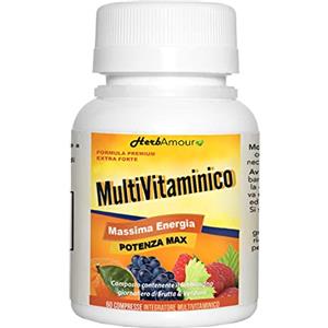 HerbAmour Multivitaminico Multiminerale Antiossidante Completo | 23 Composti Bioattivi | Vitamine A,B,C,D3,E,K2,H | Minerali Alto Assorbimento | Integratore Per Uomo E Donna | 60 Compresse