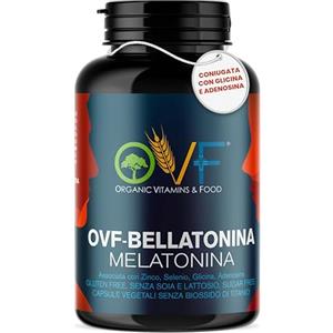 OVF Parafarmacia OVF: 180 capsule Melatonina Pura 1mg (fornitura per 6 mesi) con aggiunta di Selenio, Zinco, Adenosina e Glicina. Melatonina Forte per Dormire
