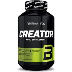 BioTechUSA CreaTor | Con creatina monoidrato e creatina piruvato | Aggiunta di aminoacidi, vitamine e niacina, 120 capsule