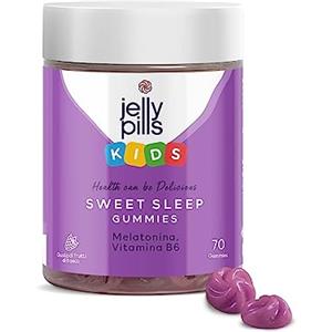 Jelly Pills® 70 Melatonina Gummies e vitamina B6 Bambini - Senza zuccheri aggiunti - 0,5 mg dose giornaliera di melatonina per un buon sonno notturno - Gusto di frutti di bosco 10 settimane