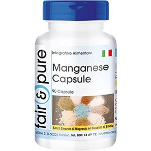 Fair & Pure® - Manganese 4mg - Gluconato di manganese naturale e vegano - Oligoelemento - 90 Capsule