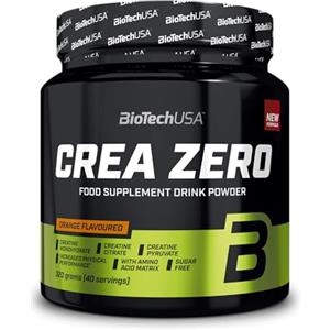 BioTechUSA Crea Zero, con 15 principi attivi, BCAA, vitamine e minerali, 320 g, Arancione