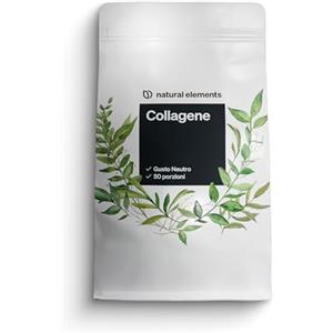 natural elements Collagene in polvere 500 g - peptidi di collagene idrolizzato - collagene di tipo 1 e 3 - gusto neutro, perfetta solubilità, naturale, testato in laboratorio e prodotto in Germania