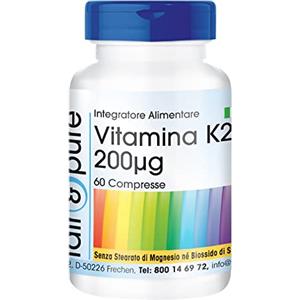 Fair & Pure® - Vitamina K2 200µg - Menaquinone MK7 - Vegan - 60 Compresse
