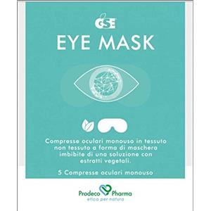 PRODECO PHARMA Gse Eye Mask | Compresse Oculari Monouso In Tessuto Non Tessuto A Forma Di Maschera Imbibite Di Una Soluzione Con Estratti Vegetali | 5 Compresse Oculari Monouso