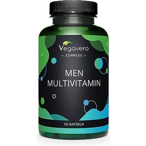 Vegavero Multivitaminico UOMO | con Vitamine e Minerali di Alta Qualità | Integratore Prostata, Sistema Cardiovascolare, Stanchezza, Difese Immunitarie | Senza Additivi | Vegan | Vegavero®