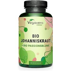 Vegavero IPERICO BIO 500 mg Vegavero® | con PASSIFLORA | Origine: Europa | Estratti titolati in Ipericina e Flavonoidi | 90 capsule | Vegan